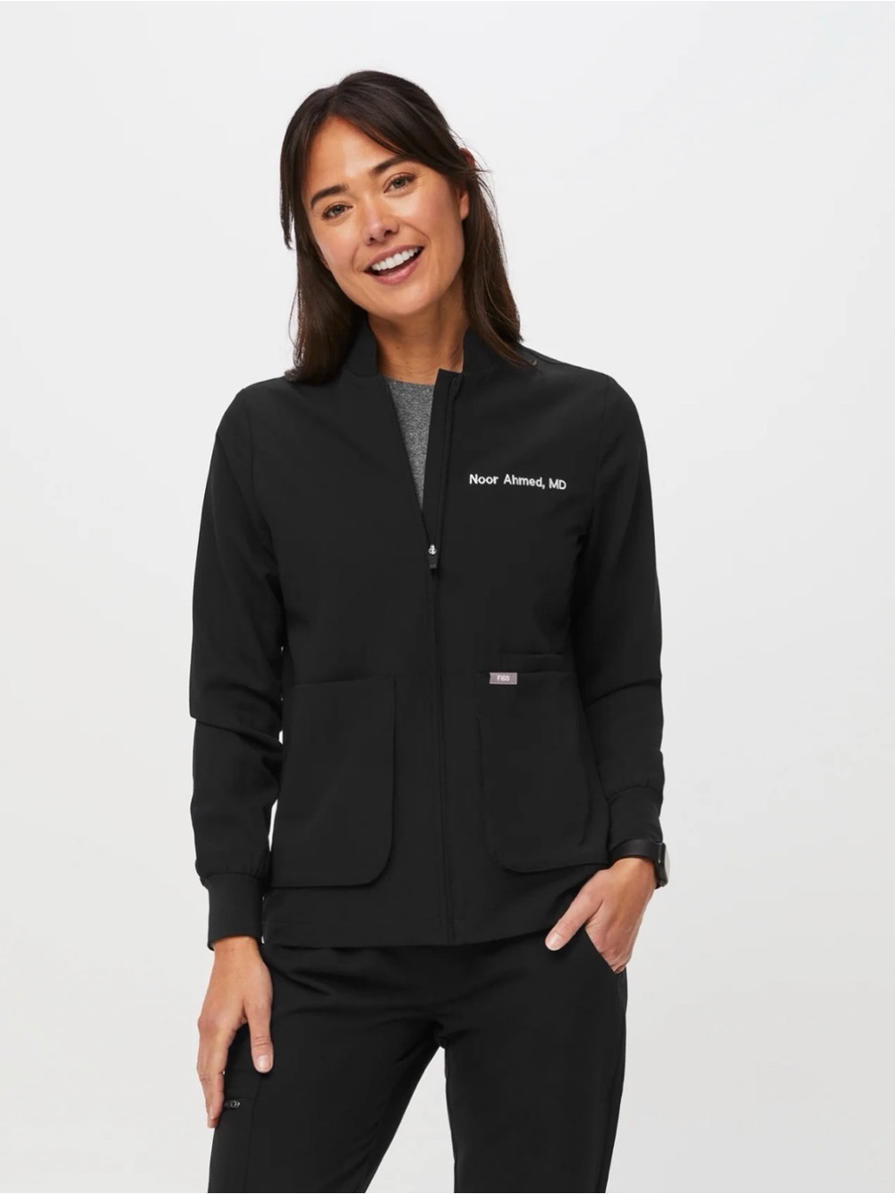 Figs Black Women's Sebina Scrub Jacket
